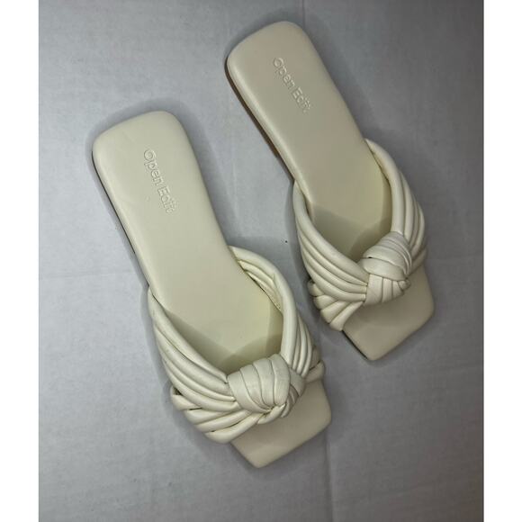 Open Edit twisted slides White Women's Size 7 M - Picture 2 of 6